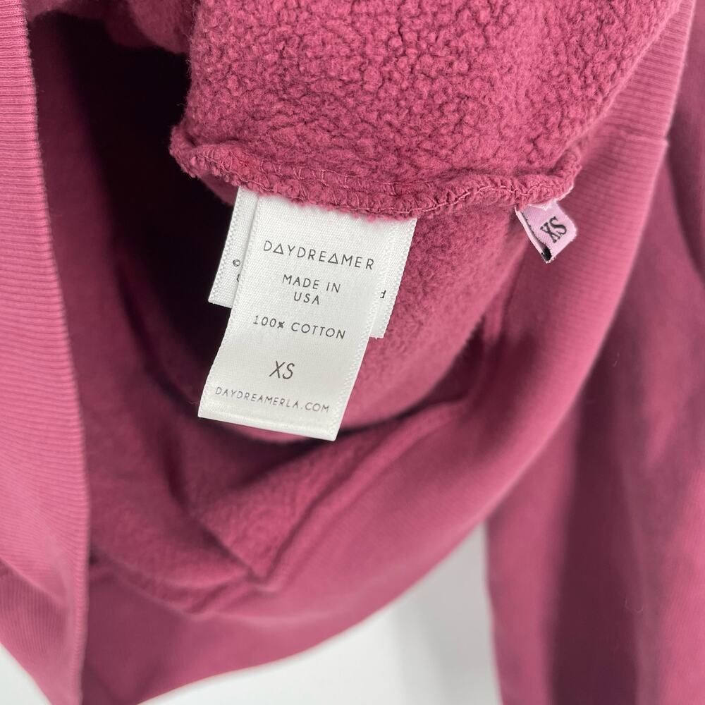 Daydreamer Def Leppard Too Late For Love Oversized Hoodie Sweatershirt Pink XS - Picture 5 of 11